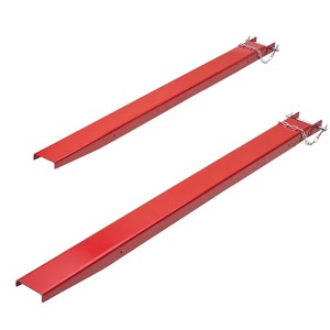 VEVOR Pallet Fork Extensions, 72" Length 4.5" Width, Heavy Duty Carbon Steel Fork Extensions for Forklifts, 1 Pair Forklift Extensions with Pins, Red - 1 of 4