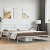 vidaXL Elegant White Metal Bed Frame with Headboard- Sturdy Steel Construction - 2 of 4