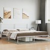 vidaXL Elegant White Metal Bed Frame with Headboard- Sturdy Steel Construction - image 2 of 4