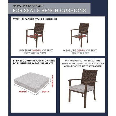 Striped Beige and Gray Outdoor Dining Seat Cushions (2-Pack)