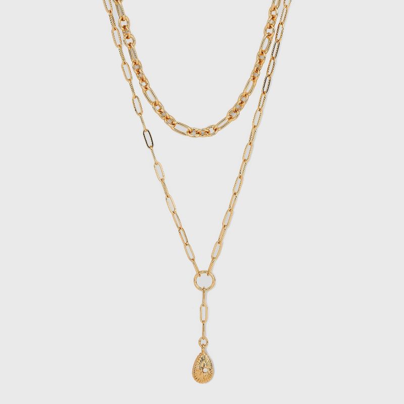 Multi-Strand Pearl Pendant Necklace - A New Day&#8482; Gold, 1 of 6