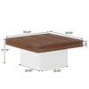 NicBex 35.43" W Square Wood Coffee Table Center Dining Table with LED Lights for Living Room - 3 of 4
