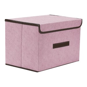 REGALWOVEN Collapsible Clothes Books Organizing Fabric Storage Bin with Lid and Handle 1Pc - 1 of 4