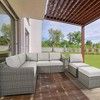 HAPPATIO 7 Piece Patio Conversation Set Wicker Outdoor Sectional Sofa, All-Weather Patio Furniture Set Combination Sofa. Patio sectional Set. - 4 of 4