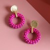 SOHI Women's Hot Pink Casual Drop Earrings - 2 of 4