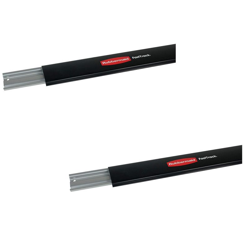 Rubbermaid 1784415 Fast Track Home/Garage 48 Inch Heavy Duty Steel Horizontal Wall Mounted Storage Rail (2 Pack), 1 of 7