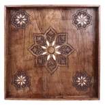Mela Artisans Decorative Wooden Ottoman Tray w/ Handles (Medium Polish)