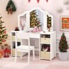 Infans Kids Vanity Table & Chair Set 2-in-1 Princess Pretend Play Makeup Vanity Set - image 3 of 4