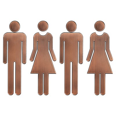 Unique Bargains Self-Adhesive Decor Office Business Men Women Restroom Sign 2 Pairs