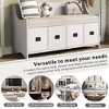 Storage Bench for Entryway, Wooden Shoe Rack with Removable Cushion Bench Storage for Hallway Living Room - 4 of 4