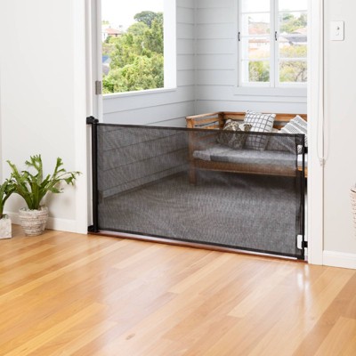 Black Retractable Mesh Baby Gate for Stairs and Doorways
