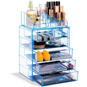 Sorbus 2 Piece Acrylic Makeup and Jewelry Storage Organizer Case (6 Drawers and Lipstick Tray) - 1 of 4