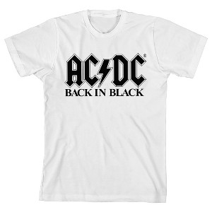 ACDC Boys White Crew Neck Short Sleeve T-shirt - 1 of 3