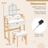 Infans Vanity Desk Set with Mirror 3-Color LED Lights Drawers Solid Pine Wood Legs - 2 of 4