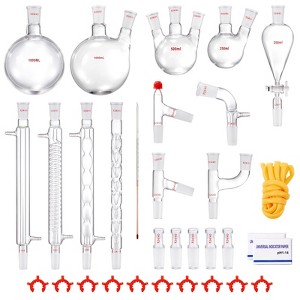 VEVOR Lab Distillation Kit, 3.3 Boro Lab Glassware Distillation Kit with 24, 40 Joint, 1000ml Essential Oil Distillation Apparatus Kit - 1 of 4