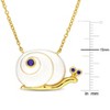 EVERLY JEWELRY | Yellow Plated Sterling Silver 1/8ct TGW Created Blue Sapphire Snail Pendant With Chain,18 inc - 2 of 4