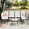 XINGHANZHENXUAN Yellow 7-Piece Rust-Resistant Iron Patio Dining Set, Modern Design with Comfortable Seating for Outdoor Use - 2 of 4