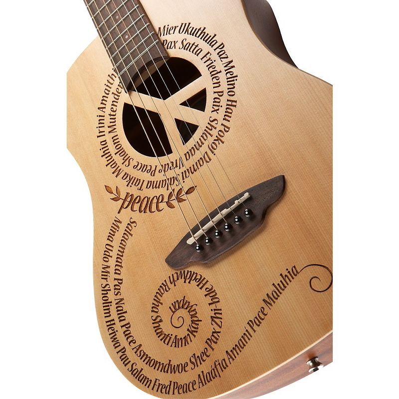 Luna Safari 3/4 Size Travel Guitar with Peace Design Mahogany with Satin Finish, 5 of 7