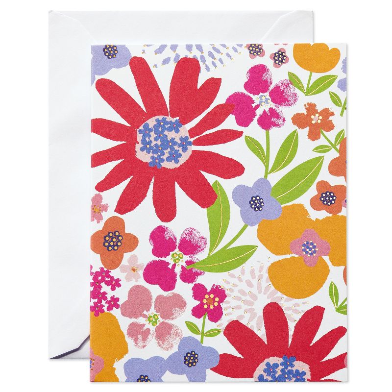 10ct Blank All Occasion Cards, Summer Floral, 1 of 7