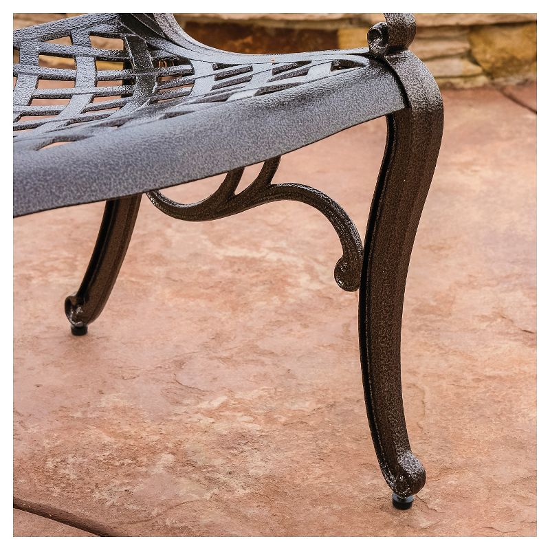 Sarasota Set of 2 Cast Aluminum Patio Chair - Hammered Bronze - Christopher Knight Home, 5 of 7