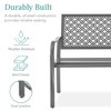 Best Choice Products Indoor Outdoor Steel Garden Bench w/ Geometric Backrest, Foot Levelers - 2 of 4