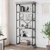 Jojoka 6-Tier Industrial Bookshelf, 73.6" Tall Freestanding Bookcase with Rustic Wood Shelves and Roman Column Legs for Living Room, Bedroom,Gray - 2 of 4