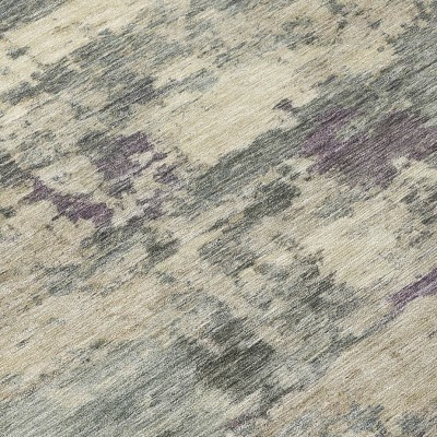 HomeRoots 9' X 12' Sage Gray And Plum Abstract Washable Indoor Outdoor Area Rug