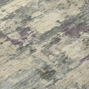 HomeRoots 9' X 12' Sage Gray And Plum Abstract Washable Indoor Outdoor Area Rug - 1 of 4