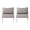 Chic Crate-Set of 2 Modern Outdoor Patio Club Chairs with All-Weather Waterproof Thick Cushions, Deep Seating  White & Light Gray - 2 of 4