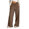 Women Wide Leg Middle Crease Sweatpants Hight Waist Sweatpants with Pockets Yoga Pants Casual Lounge Trousers Summer Slacks Trousers - 2 of 4