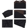 Anna-Kaci Women's Casual Crewneck Sweatshirts Long Sleeve Color Block Blouses Side Slit Pullover Tops - 2 of 4