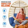 SereneLife Wicker Egg Chair with Cushions - 4 of 4