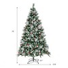 7ft Pre-Lit Christmas Tree - 70 Red Berries + 70 Pine Cones, Changeable Lights & Auto-Stretching Branches, Ideal for Home/Office/Parties - 2 of 4