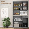 71" Buffet with Hutch, Modern Farmhouse Kitchen Pantry Storage Cabinet with Microwave Oven Countertop, Drawer, and Cupboard - 4 of 4