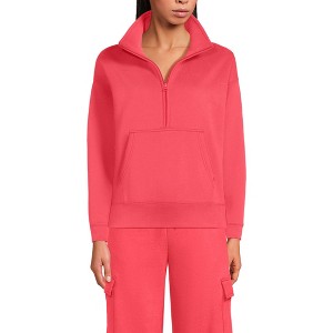 Lands' End Women's Serious Sweats Relaxed Long Sleeve Half Zip Sweatshirt - 1 of 4