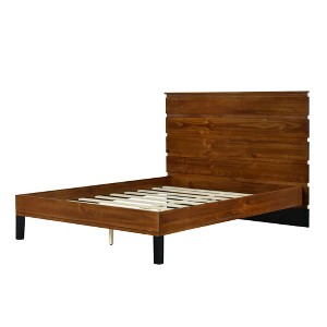Queen Size Platform Bed with Six-Piece Headboard Design - 1 of 4