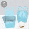Big Dot of Happiness Blue Confetti Stars - Square Favor Gift Boxes - Simple Party Bow Boxes - Set of 12 - 3 of 4