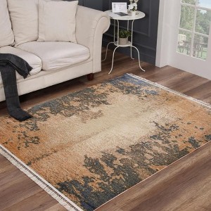 Luxe Weavers Abstract Fringed Beige 5x7 Indoor Area Rug - 1 of 4