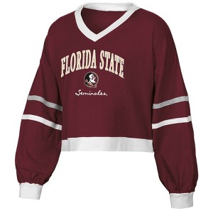 NCAA Florida State Seminoles Women's Long Sleeve V-Neck T-Shirt - 1 of 3