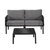 Chic Crate-3-Piece Modern Outdoor Patio Conversation Set with Square Table, Waterproof Thick Cushions & Deep Seating - 2 of 4