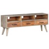 vidaXL TV Stand Grey and honey brown Solid rough mango wood - 2 of 4