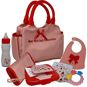 The New York Doll Collection Baby Doll Diaper Bag Set with Accessories