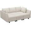 Belffin 6-Piece Modular Sleeper Sectional with Storage & Reversible Chaise – Velvet Convertible Sofa Bed - 3 of 4