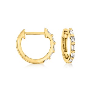 Pure Collection by Ross-Simons 0.15 ct. t.w. Diamond Huggie Hoop Earrings in 14kt Yellow Gold - 1 of 4