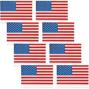 Juvale 8-Pack US American Flag Window Decal Reflective Car Patriotic Stickers for Truck Decals & Outdoor Gear, 5 x 3 in - 1 of 4