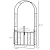 89.25" Metal Garden Arch with Gate, Garden Arbor Trellis for Climbing Plants, Roses, Vines, Wedding Arch - 3 of 4