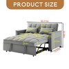 Modern Velvet Loveseat Futon Sofa Couch w/Pullout Bed,Small Love Seat Lounge Sofa w/Reclining Backrest,Toss Pillows - Leovsnove - 3 of 4