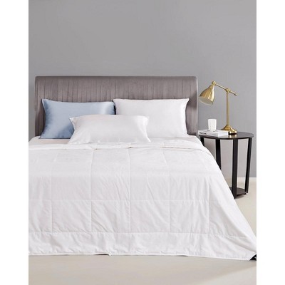 White Twin Size Silk Comforter with Cotton Shell