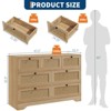 Rattan 7-Drawer Dresser with Oak Finish, Farmhouse Modern Chest of Drawers – Wooden Storage Organizer, Natural - 2 of 4