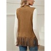 Women's Fringe Vest - Sleeveless Long Lapel Open Front Cardigan for Boho & Casual Outfits - 4 of 4